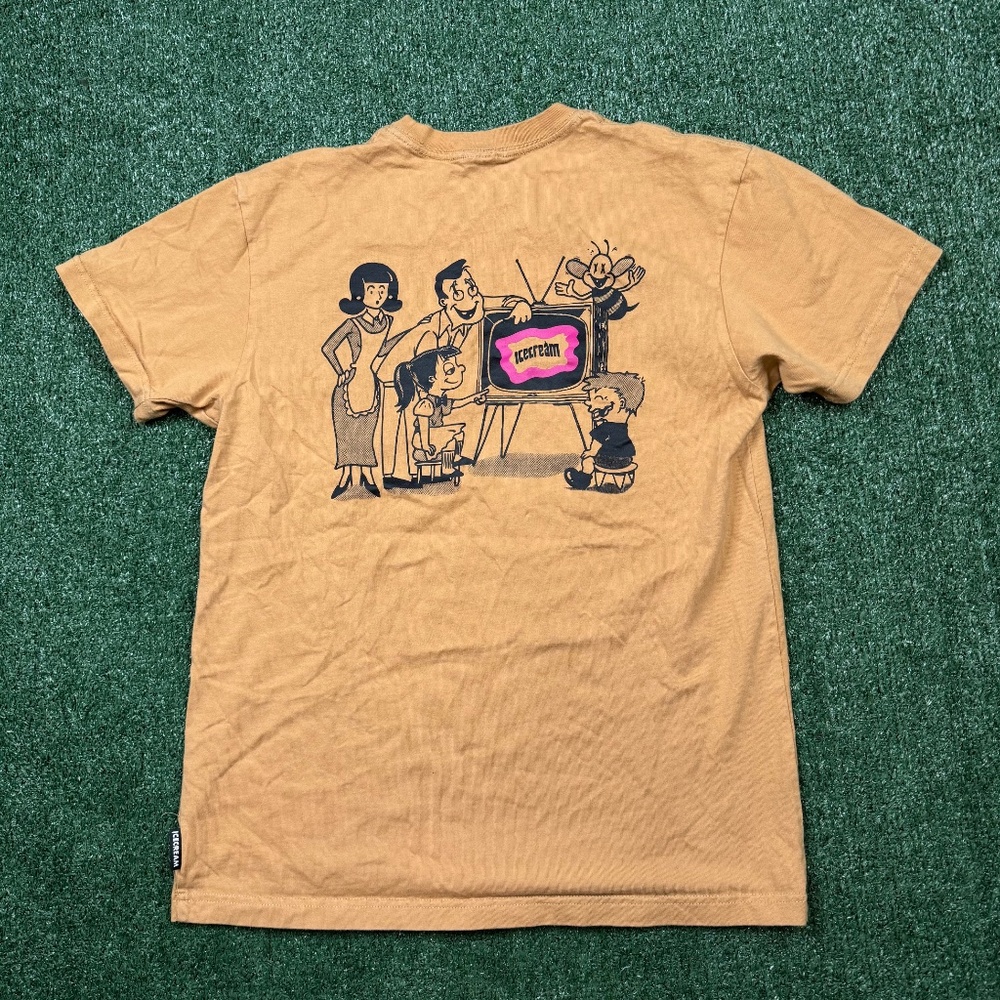 Ice Cream Graphic T Shirt Men's Size M Brown Short Sleeve Crew Neck Streetwear